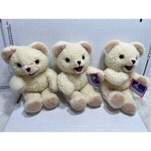 Russ Snuggle 1986 bears stuffed plush lot of three
